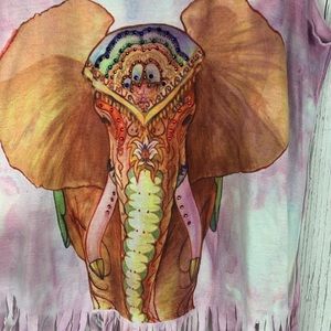 Elephant Swarovski crystal tye dye shirt